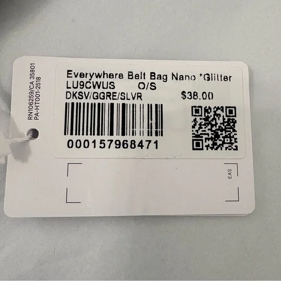 Lululemon Everywhere Belt Bag Nano Glitter Dark Silver NWT - Picture 10 of 10